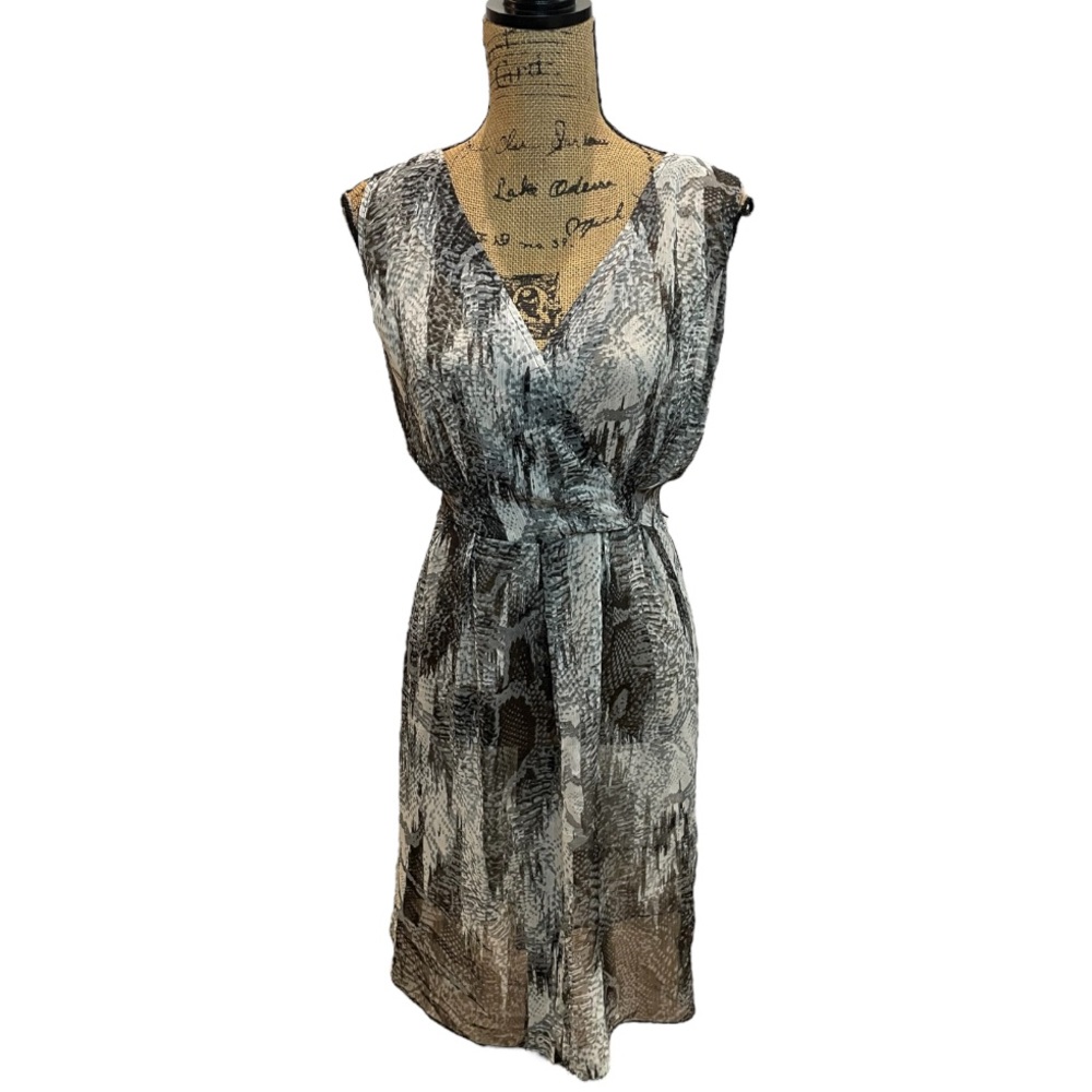 MSK Grey and White Print Dress